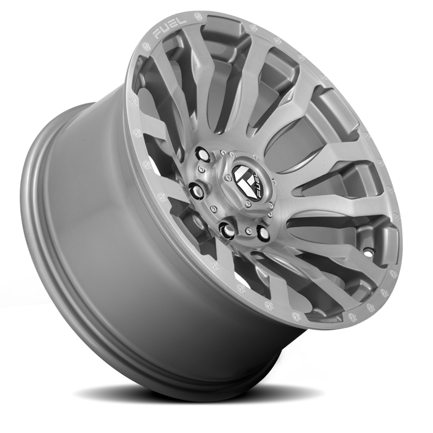 Aluminum 20X10 Blitz D693 Brushed Gunmetal Gray Tinted Clear Fuel Off Road Wheels-16