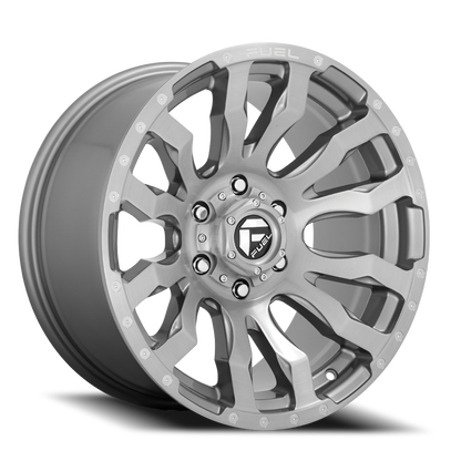 Aluminum 20X10 Blitz D693 Brushed Gunmetal Gray Tinted Clear Fuel Off Road Wheels-12