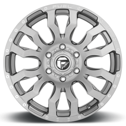 Aluminum 20X10 Blitz D693 Brushed Gunmetal Gray Tinted Clear Fuel Off Road Wheels-2