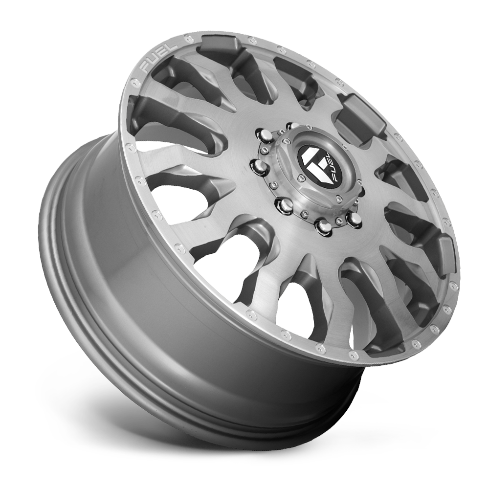 Dually 20X8.25 Blitz Dually D693 Brushed Gunmetal Gray Tinted Clear Fuel Off Road Wheels-19