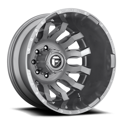 Dually 20X8.25 Blitz Dually D693 Brushed Gunmetal Gray Tinted Clear Fuel Off Road Wheels-9