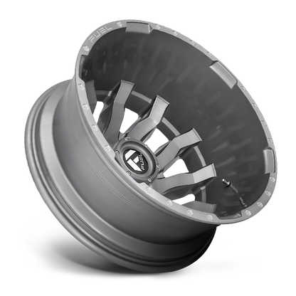 Dually 20X8.25 Blitz Dually D693 Brushed Gunmetal Gray Tinted Clear Fuel Off Road Wheels-4