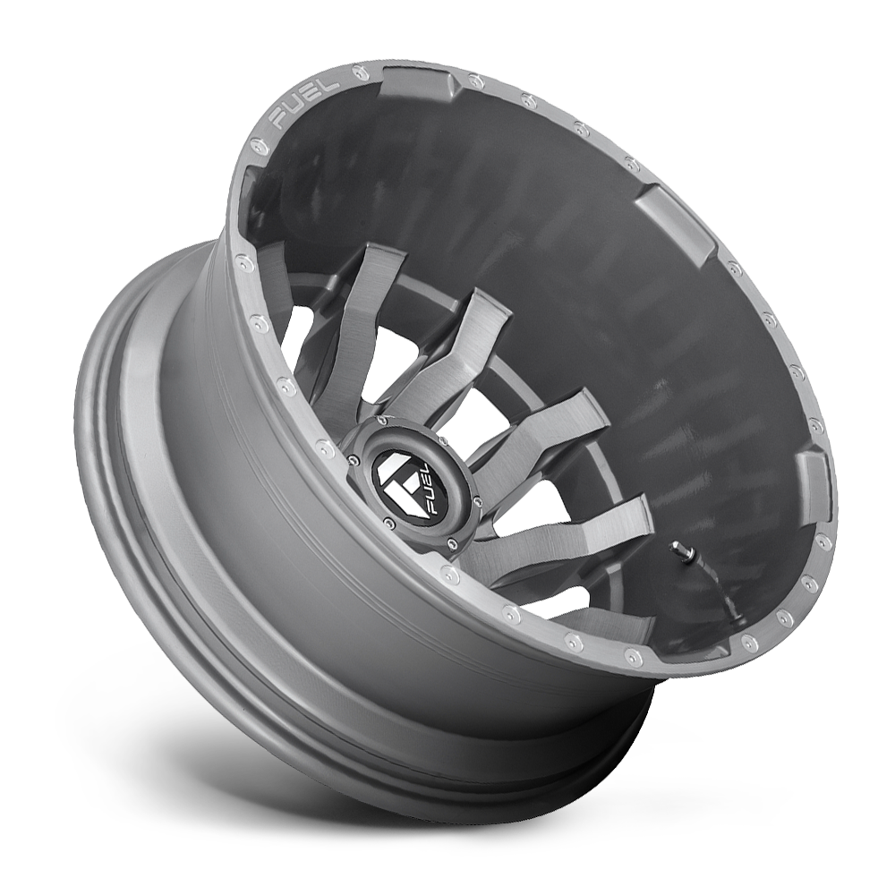 Dually 20X8.25 Blitz Dually D693 Brushed Gunmetal Gray Tinted Clear Fuel Off Road Wheels-1