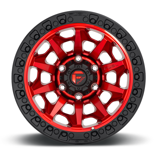 Aluminum 17X9 Covert D695 Candy Red Black Bead Ring Fuel Off Road Wheels-20