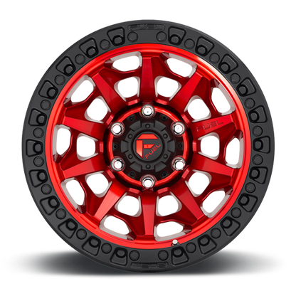 Aluminum 17X9 Covert D695 Candy Red Black Bead Ring Fuel Off Road Wheels-20