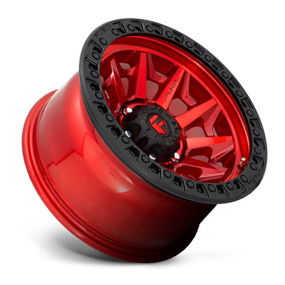 Aluminum 17X9 Covert D695 Candy Red Black Bead Ring Fuel Off Road Wheels-16