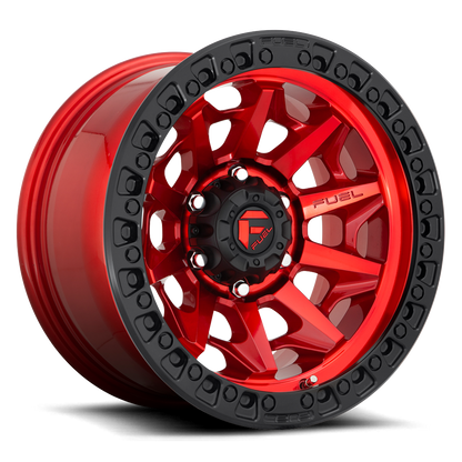 Aluminum 17X9 Covert D695 Candy Red Black Bead Ring Fuel Off Road Wheels-9