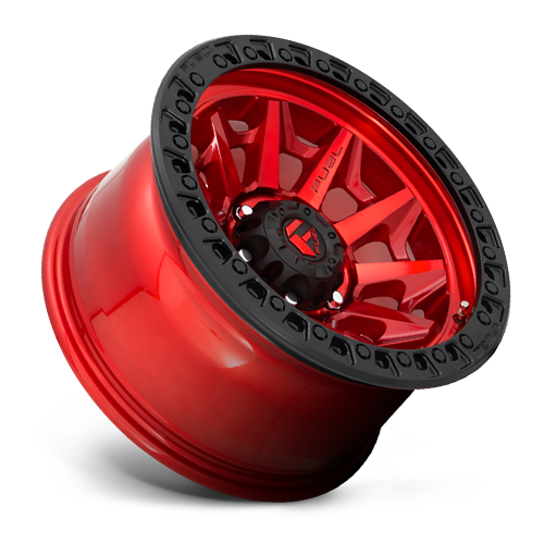 Aluminum 17X9 Covert D695 Candy Red Black Bead Ring Fuel Off Road Wheels-10
