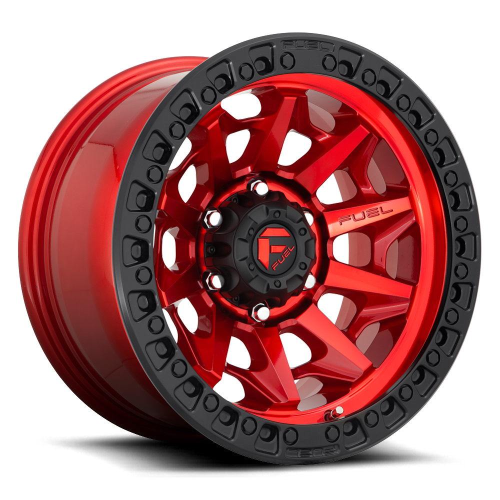 Aluminum 17X9 Covert D695 Candy Red Black Bead Ring Fuel Off Road Wheels
