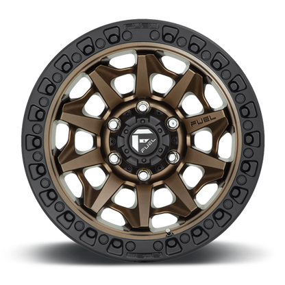 Aluminum 17X9 Covert D696 Matte Bronze Black Bead Ring Fuel Off Road Wheels-11