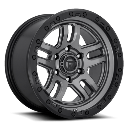 Aluminum 17X9 AMMO D701 Matte Gunmetal Gray W/Black Bead Ring Fuel Off Road Wheels-18
