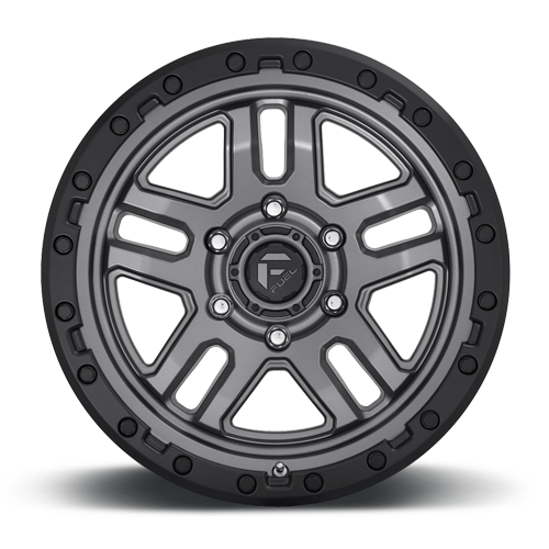 Aluminum 17X9 AMMO D701 Matte Gunmetal Gray W/Black Bead Ring Fuel Off Road Wheels-20