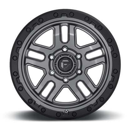 Aluminum 17X9 AMMO D701 Matte Gunmetal Gray W/Black Bead Ring Fuel Off Road Wheels-20