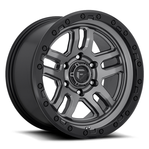 Aluminum 17X9 AMMO D701 Matte Gunmetal Gray W/Black Bead Ring Fuel Off Road Wheels-6