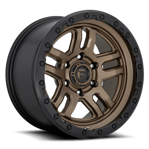 Aluminum 17X9 AMMO D702 Matte Bronze W/Black Bead Ring Fuel Off Road Wheels-18