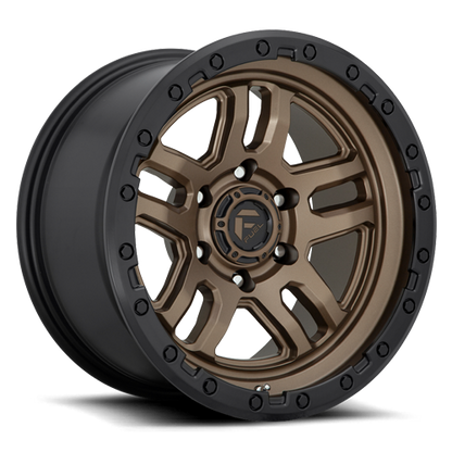Aluminum 17X9 AMMO D702 Matte Bronze W/Black Bead Ring Fuel Off Road Wheels-12