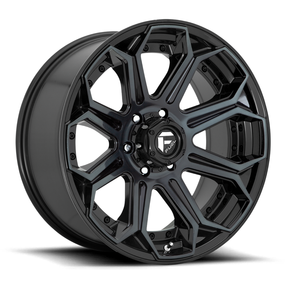 Aluminum 18X9 Siege D704 Gloss Black Machined Double Dark Tint Fuel Off Road Wheels-9