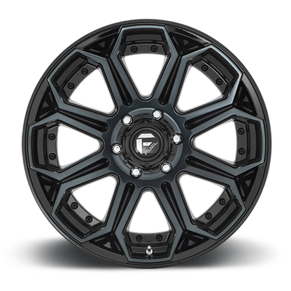 Aluminum 18X9 Siege D704 Gloss Black Machined Double Dark Tint Fuel Off Road Wheels-2