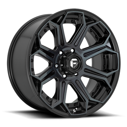 Aluminum 20X10 Siege D704 Gloss Black Machined Double Dark Tint Fuel Off Road Wheels-3