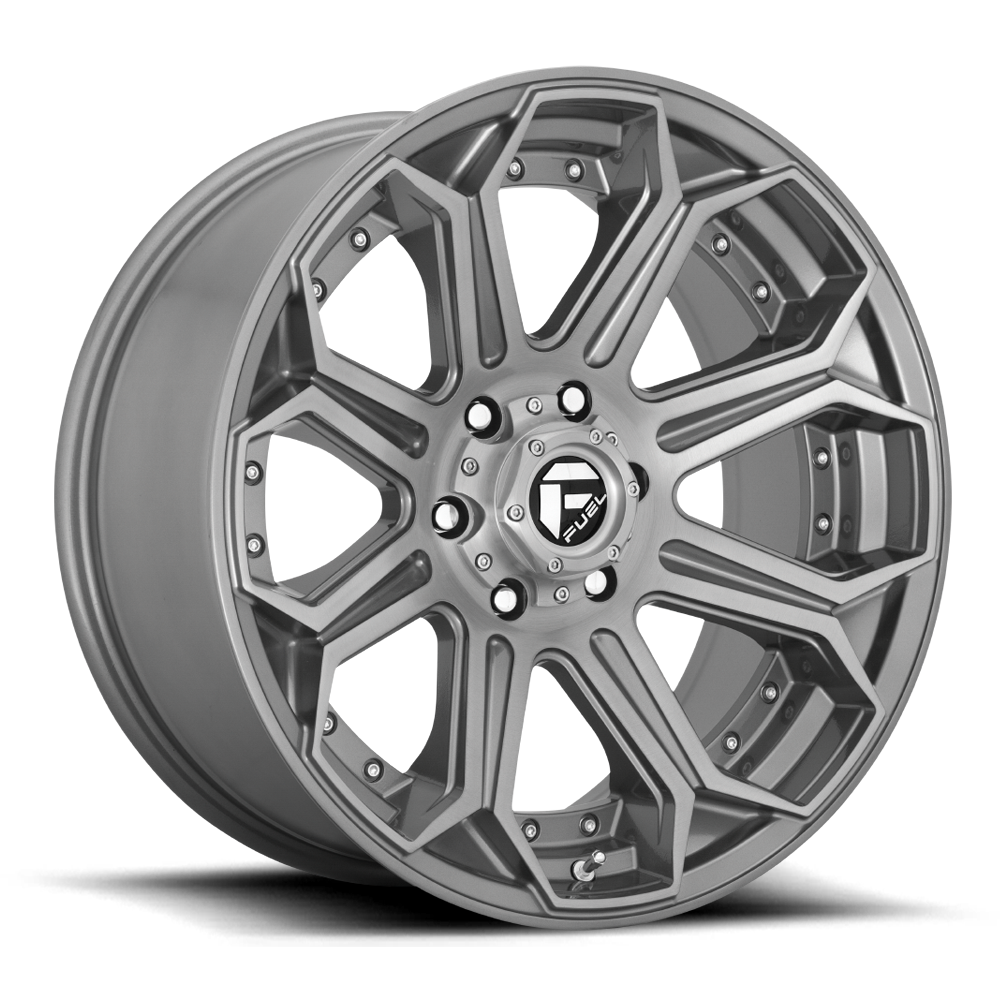 Aluminum 18X9 Siege D705 Brushed Gunmetal Gray Tinted Clear Fuel Off Road Wheels