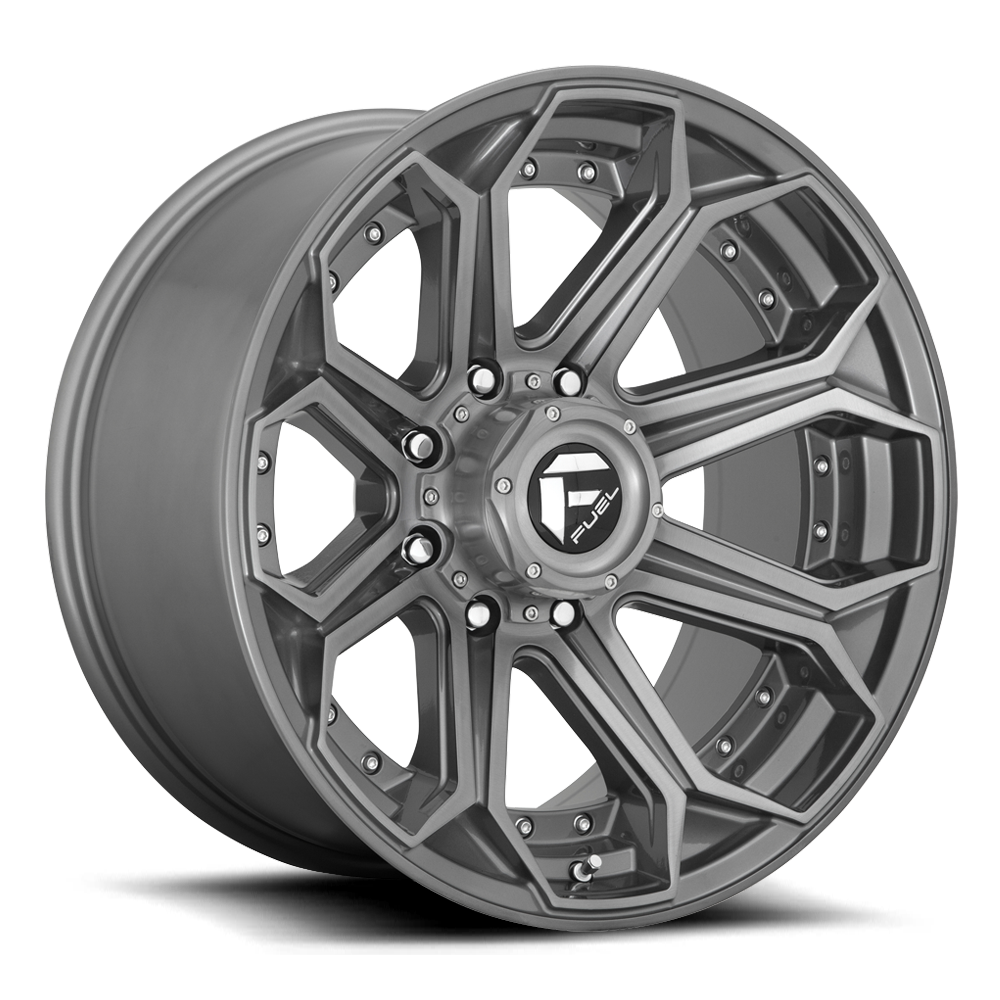 Aluminum 20X10 Siege D705 Brushed Gunmetal Gray Tinted Clear Fuel Off Road Wheels-15