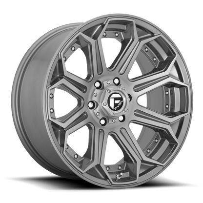 Aluminum 20X10 Siege D705 Brushed Gunmetal Gray Tinted Clear Fuel Off Road Wheels