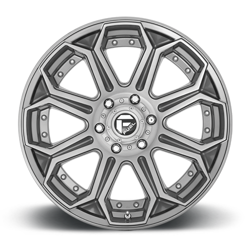 Aluminum 20X10 Siege D705 Brushed Gunmetal Gray Tinted Clear Fuel Off Road Wheels-2