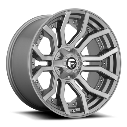 Aluminum 20X10 Rage Platinum D713 Brushed Gunmetal Gray Tinted Clear Fuel Off Road Wheels