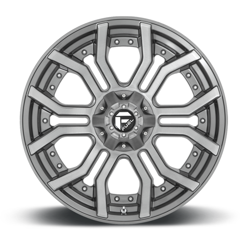 Aluminum 20X10 Rage Platinum D713 Brushed Gunmetal Gray Tinted Clear Fuel Off Road Wheels-2