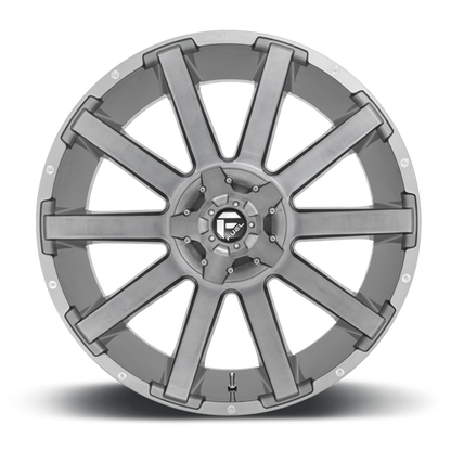 Aluminum 20X10 Contra Platinum D714 Brush Gunmetal Gray/Clear Tint Fuel Off Road Wheels-2