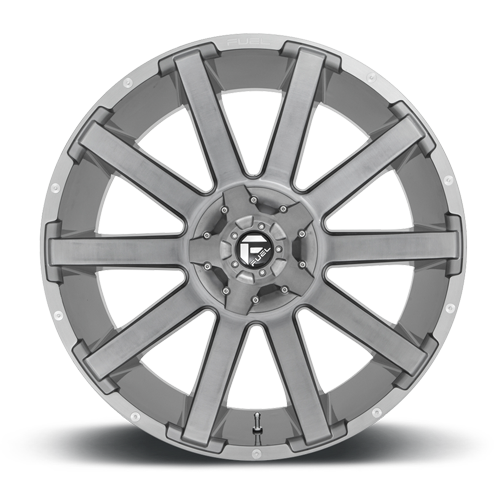 Aluminum 20X10 Contra Platinum D714 Brush Gunmetal Gray/Clear Tint Fuel Off Road Wheels-11