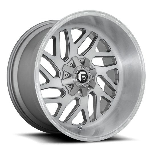Aluminum 20X10 Triton Platinum D715 Brush Gunmetal Gray/Clear Tint Fuel Off Road Wheels