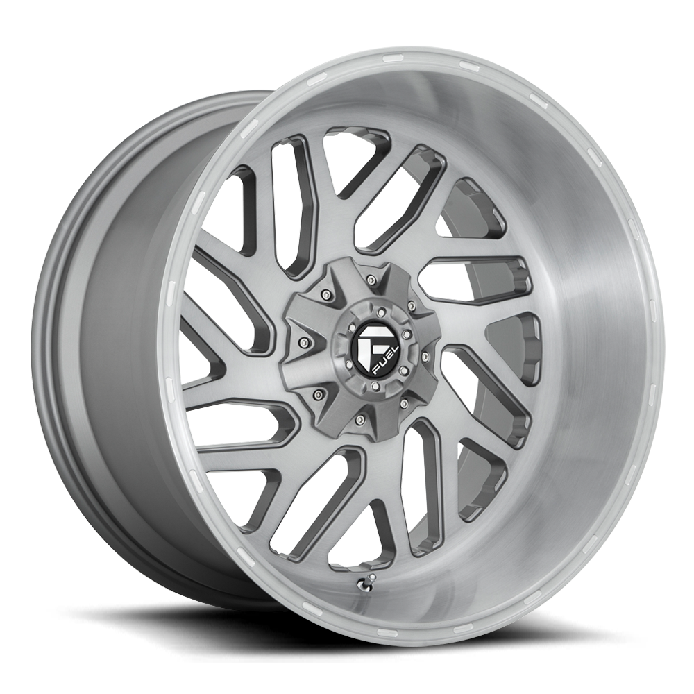 Aluminum 20X12 Triton Platinum D715 Brush Gunmetal Gray/Clear Tint Fuel Off Road Wheels-6