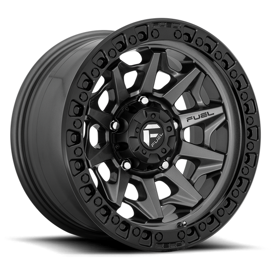 Aluminum 15X8 Covert D716 Matte Gunmetal Gray Black Bead Ring Fuel Off Road Wheels