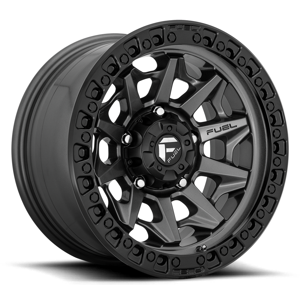 Aluminum 20X9 Covert D716 Matte Gunmetal Gray Black Bead Ring Fuel Off Road Wheels-42
