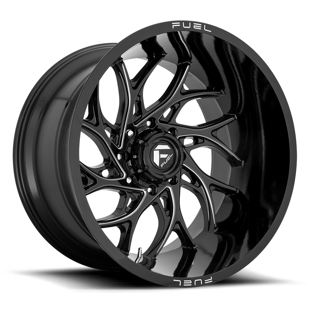 Aluminum 20X10 Runner D741 Gloss Black Milled Fuel Off Road Wheels-3