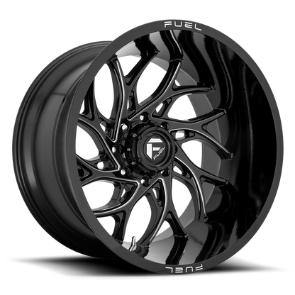 Aluminum 20X10 Runner D741 Gloss Black Milled Fuel Off Road Wheels-3