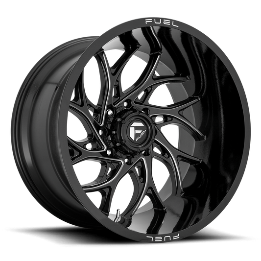 Aluminum 20X10 Runner D741 Gloss Black Milled Fuel Off Road Wheels