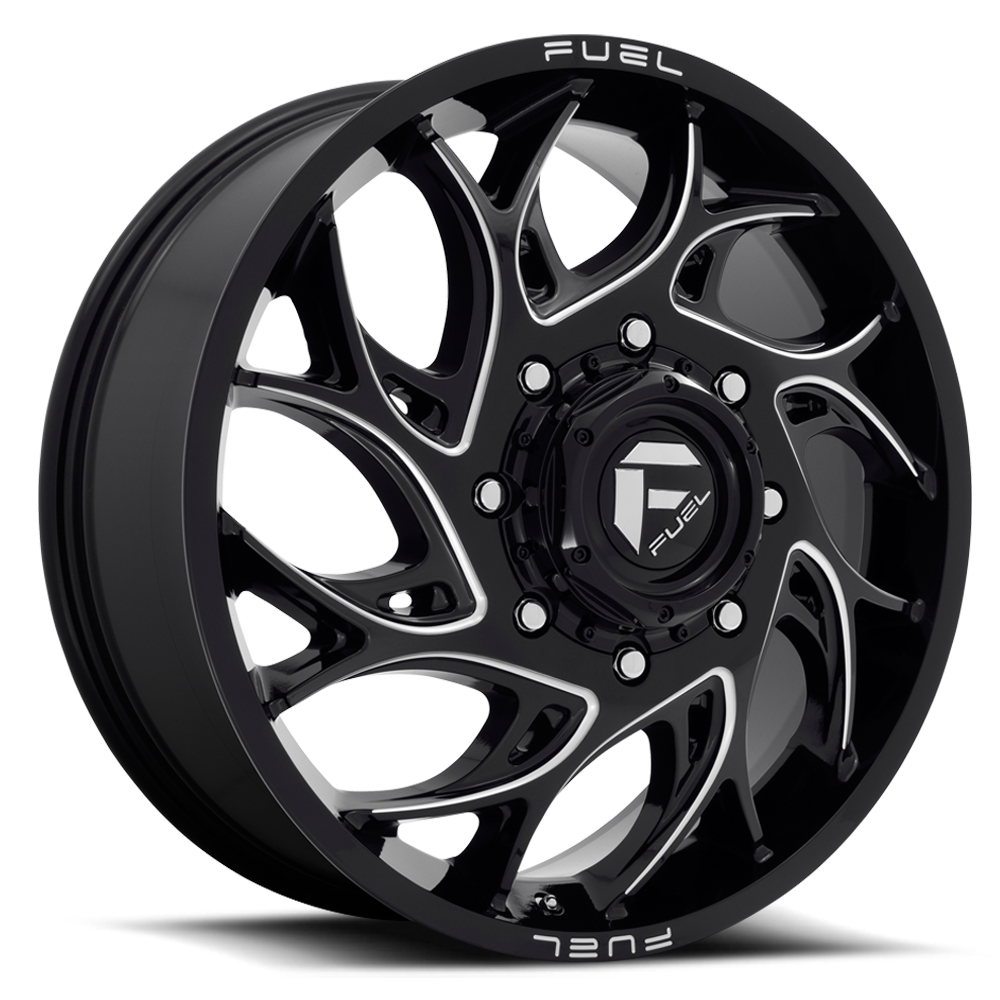 Dually 20X8.25 Runner Dually D741 Gloss Black Milled Fuel Off Road Wheels-9