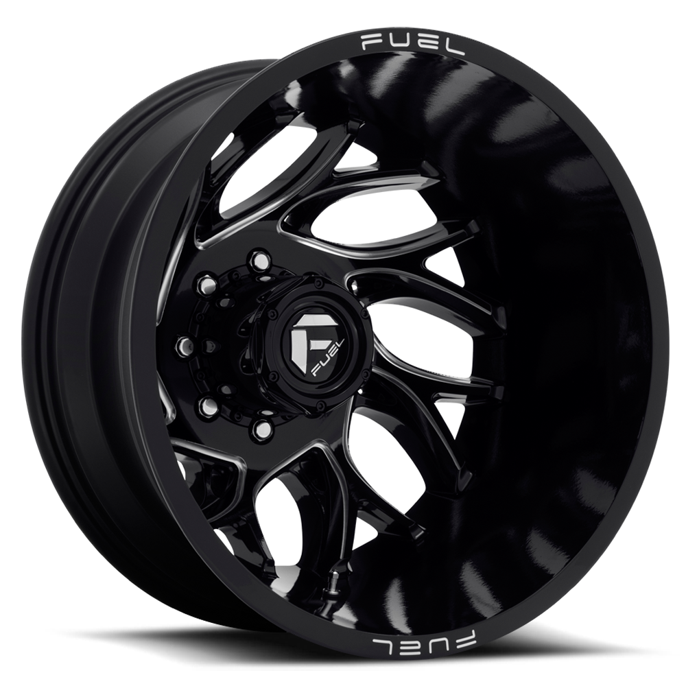 Dually 20X8.25 Runner Dually D741 Gloss Black Milled Fuel Off Road Wheels