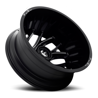 Dually 20X8.25 Runner Dually D741 Gloss Black Milled Fuel Off Road Wheels-1
