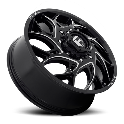 Dually 20X8.25 Runner Dually D741 Gloss Black Milled Fuel Off Road Wheels-10