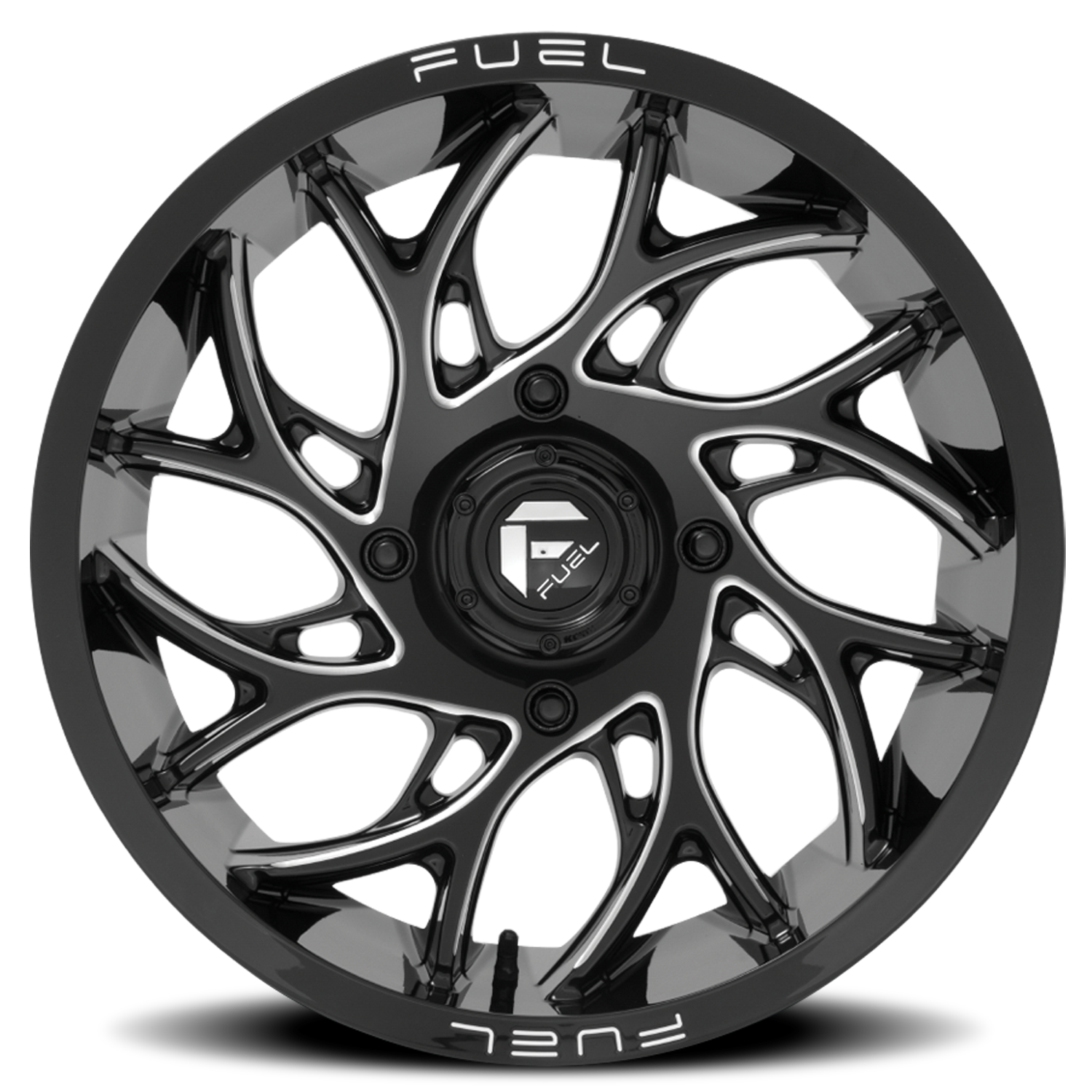 Aluminum 22X7 Runner UTV D741 Gloss Black Milled Fuel Off Road Wheels-11