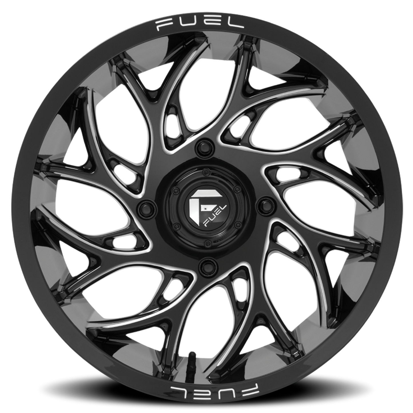 Aluminum 22X7 Runner UTV D741 Gloss Black Milled Fuel Off Road Wheels-5