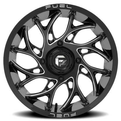 Aluminum 22X7 Runner UTV D741 Gloss Black Milled Fuel Off Road Wheels-5