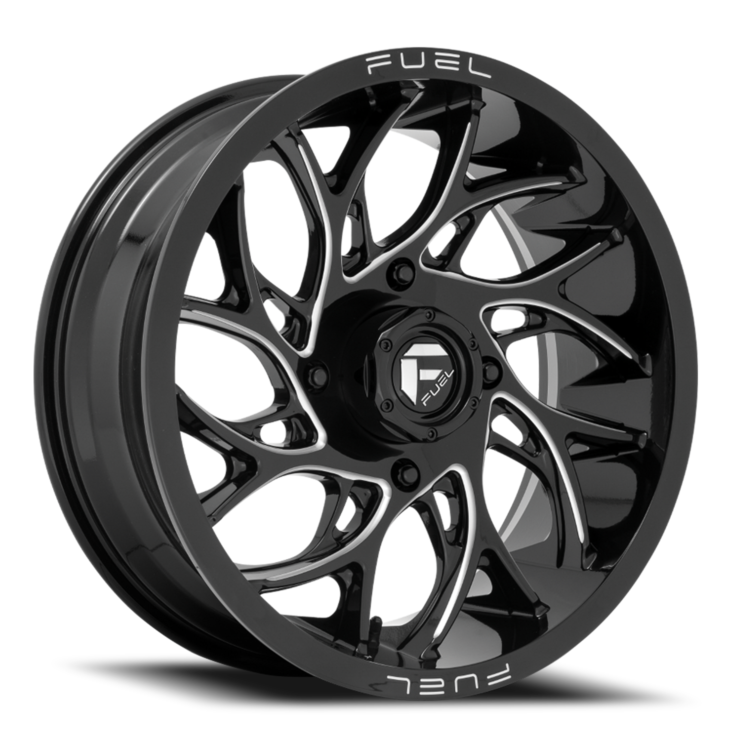 Aluminum 22X7 Runner UTV D741 Gloss Black Milled Fuel Off Road Wheels