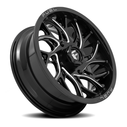 Aluminum 22X7 Runner UTV D741 Gloss Black Milled Fuel Off Road Wheels-1