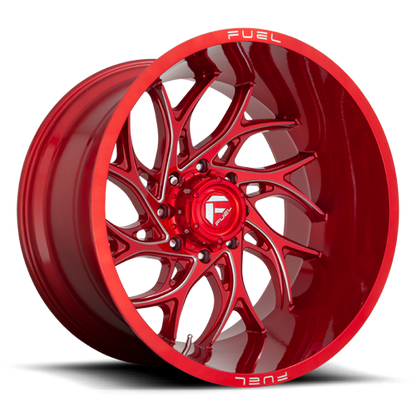Aluminum 20X10 Runner D742 Candy Red Milled Fuel Off Road Wheels-9