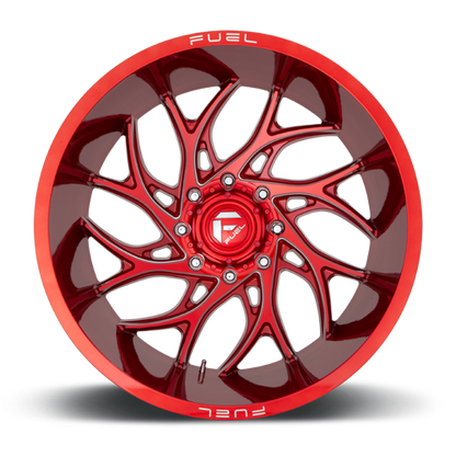 Aluminum 20X10 Runner D742 Candy Red Milled Fuel Off Road Wheels-11