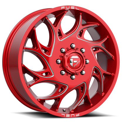 Dually 20X8.25 Runner Dually D742 Candy Red Milled Fuel Off Road Wheels-9